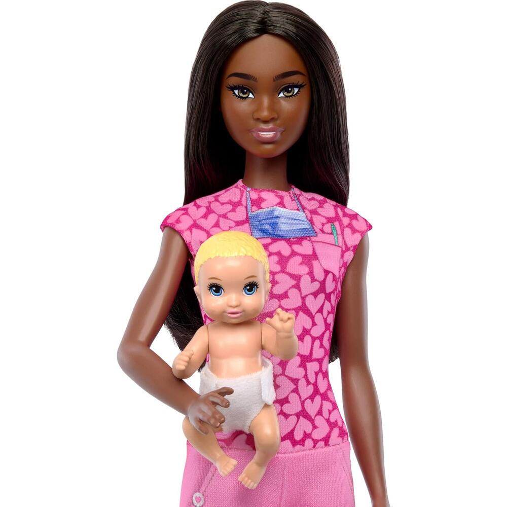 Barbie Baby Doctor Doll with Brunette Fashion Doll 1 Baby Doll Furniture NWT - Picture 5 of 7